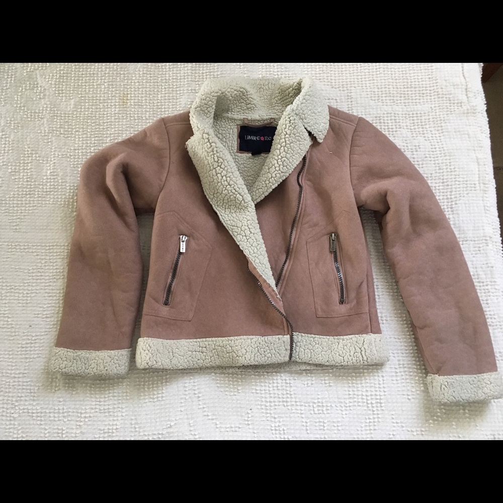 Limited Too pink jacket with fake fur trim
